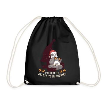 I m here to delete your cookies Panda Christmas - Drawstring Bag - black - Front