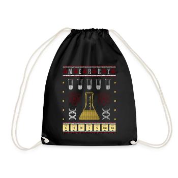 Ugly Christmas Chemistry Merry Christmas - Turnbeutel - Schwarz - Vorne