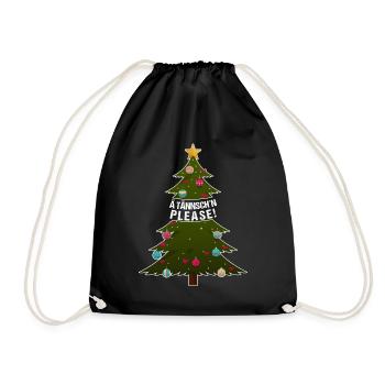 Ä Tännsch'n Please! lustiger Weihnachtsbaum Spruch - Turnbeutel - Schwarz - Vorne