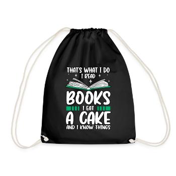 C'est drôle c'est ce que je fais Je lis des livres Je mange des gâteaux - Sac de sport léger - noir - Devant