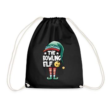 Christmas The Bowling Elf Costume Bowlers Bowling - Drawstring Bag - black - Front