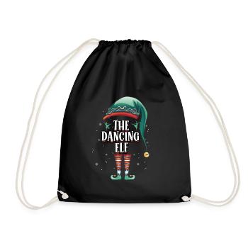 Funny The Dancing Elf Christmas Holiday Costume - Turnbeutel - Schwarz - Vorne