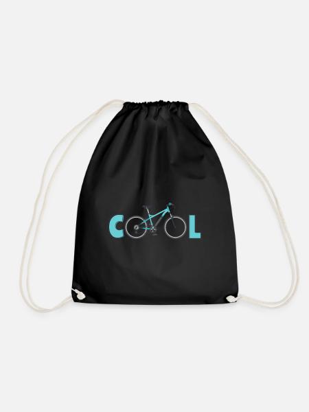 Cool Bicycle Mountain Biking - Drawstring Bag - black