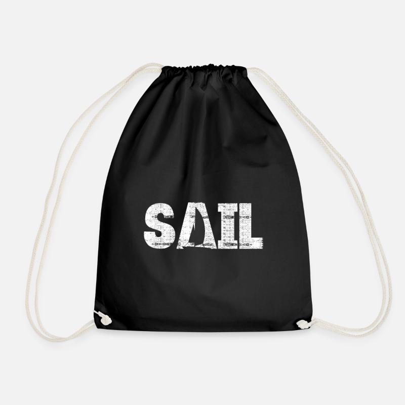 Sail Boating Sailing Boat Sail Captain - Turnbeutel - Schwarz