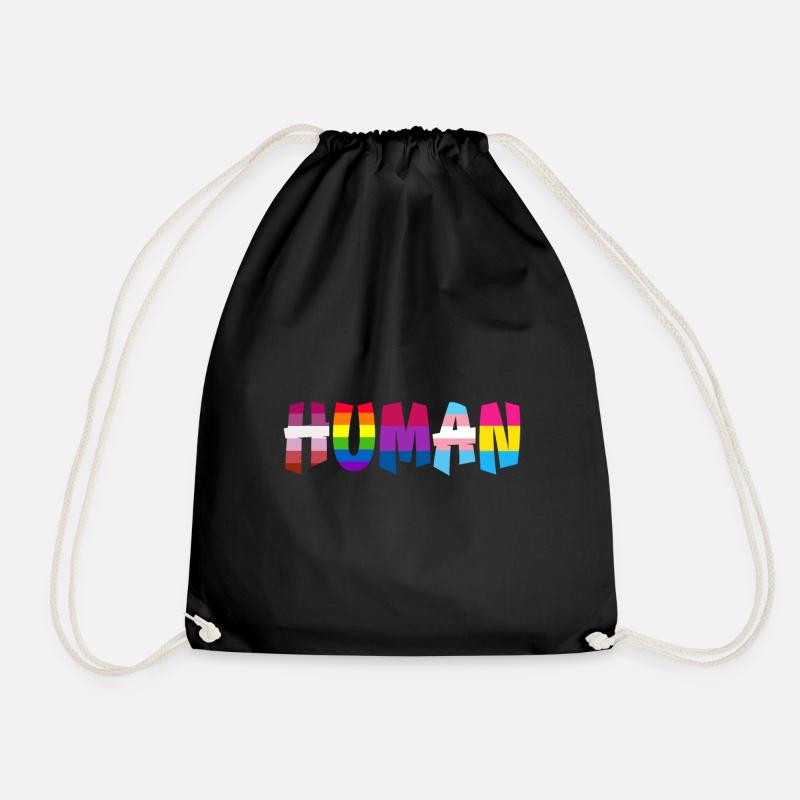 Human LGBT Pride Month Gay Bi Trans - Turnbeutel - Schwarz