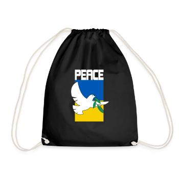 Ukraine Flagge Frieden Geschenkidee - Turnbeutel - Schwarz - Vorne
