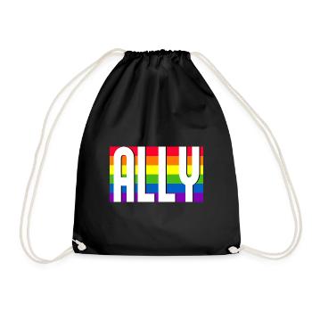 Ally LGBT Pride Month Gay Bi Trans - Drawstring Bag - black - Front