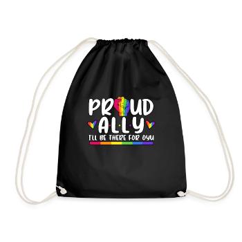 Proud Ally I'll Be There For You LGBT Pride Month - Drawstring Bag - black - Front