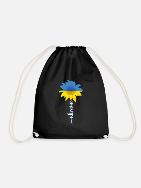 Support Ukraine with I stand with Ukraine - Drawstring Bag - black