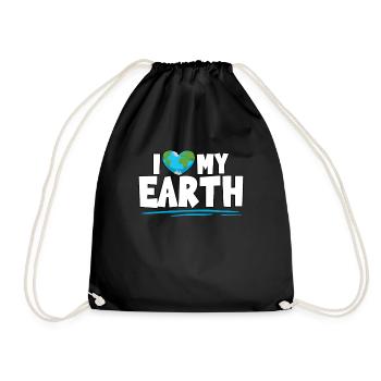 I Love My Earth Earth Day Protect Nature - Turnbeutel - Schwarz - Vorne