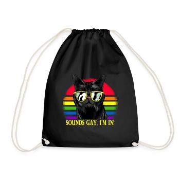 Sounds Gay I'm In LGBT Cat Pride Month - Turnbeutel - Schwarz - Vorne