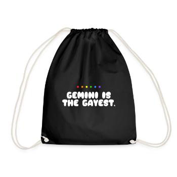 Gemini Is The Gayest Proud Ally LGBT Pride Month - Drawstring Bag - black - Front