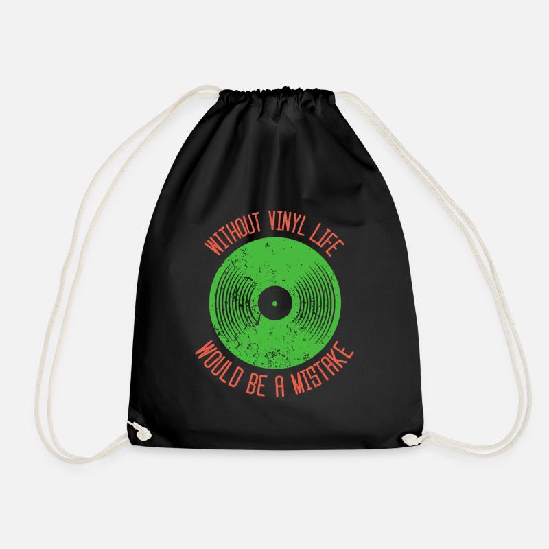 Without vinyl life would be a mistake - Turnbeutel - Schwarz