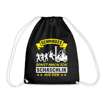 Lagerarbeiter Logistiker Stapler Staplerfahrer - Turnbeutel - Schwarz - Vorne