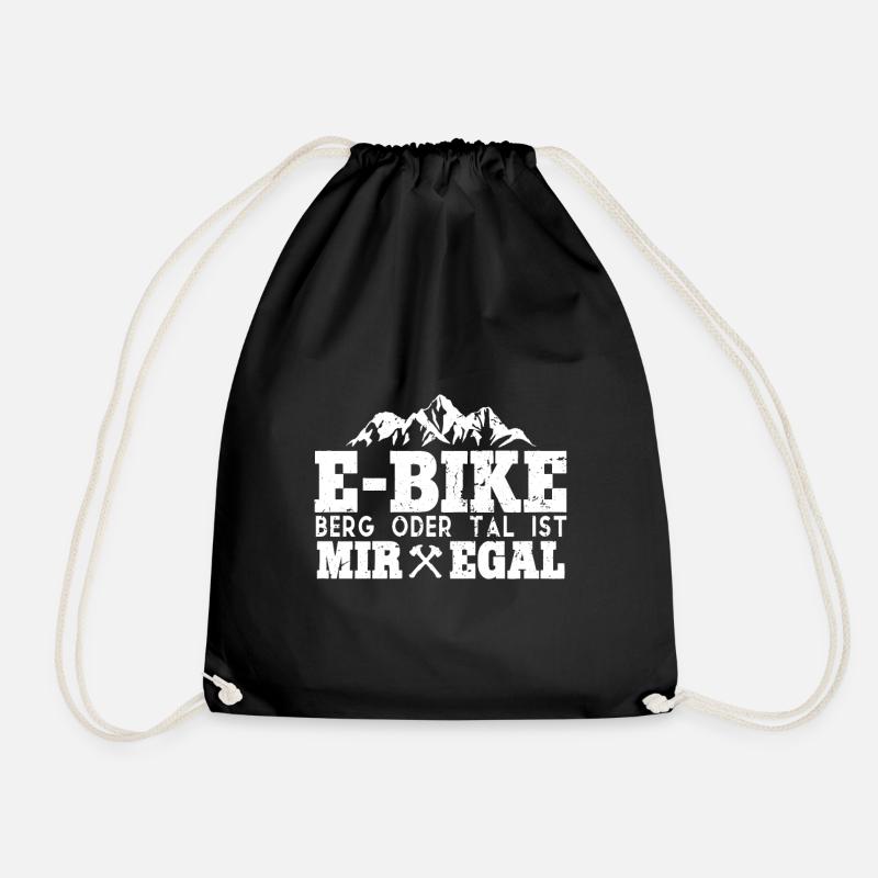 E-Bike Berg oder Tal ist mir egal Pedelec E-Bike - Turnbeutel - Schwarz