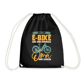 Oma mit E-Bike wie eine normale Oma Pedelec E-Bike - Turnbeutel - Schwarz - Vorne