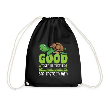 Good Taste in Turtles bad taste in men - Turnbeutel - Schwarz - Vorne