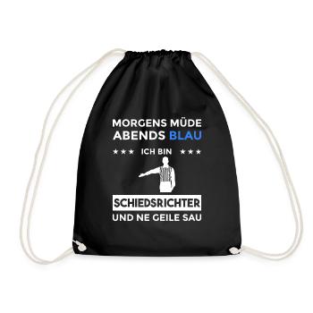 Morgens Müde Abends Blau Schiedsrichter - Turnbeutel - Schwarz - Vorne