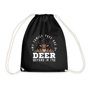My family tree has a deer stand in it - Turnbeutel - Schwarz - Vorne