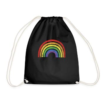 Ein RAINBOW Gay Pride, queer, hippie und künstlerisch - Turnbeutel - Schwarz - Vorne