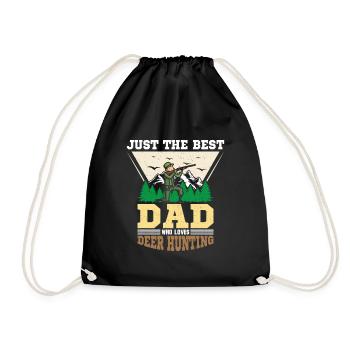 Just the best dad who loves Deer Hunting - Turnbeutel - Schwarz - Vorne