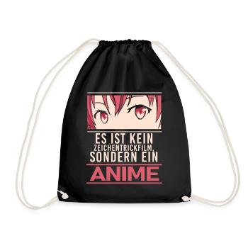 Es ist kein Zeichentrickfilm sondern ein Anime - Turnbeutel - Schwarz - Vorne
