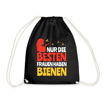 Imkerin Nur die besten Frauen haben Bienen - Turnbeutel - Schwarz - Vorne