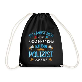 Polizei Polizist Polizisten Polizeibeamter - Turnbeutel - Schwarz - Vorne
