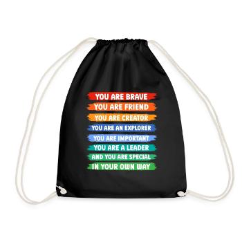 You are brave you are friend - Turnbeutel - Schwarz - Vorne