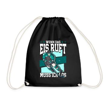 Geheult wird erst wenn es stark blutet Eishockey - Turnbeutel - Schwarz - Vorne