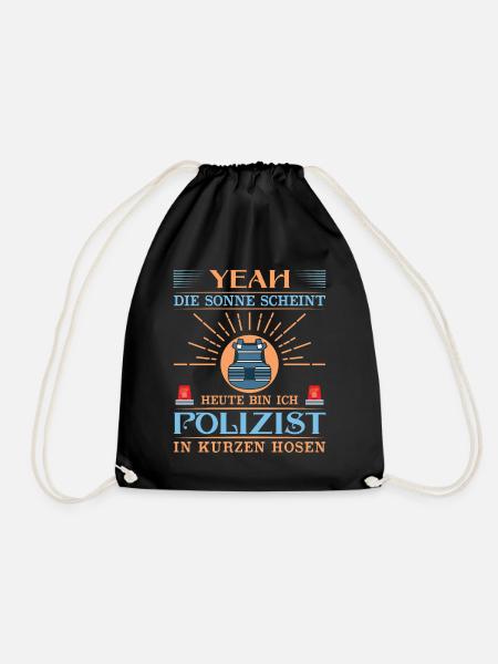 Polizei Polizist Polizisten Polizeibeamter - Turnbeutel - Schwarz