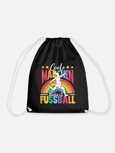 Fußball Coole Mädchen spielen Fußball - Turnbeutel - Schwarz
