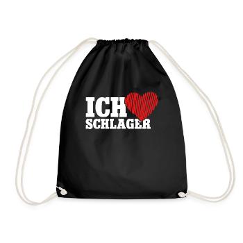 Ich liebe Schlager Schlagerparty - Turnbeutel - Schwarz - Vorne