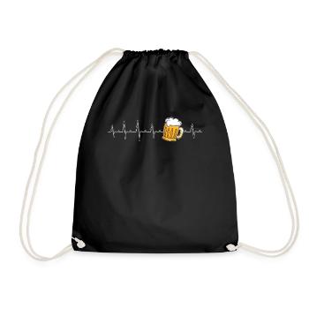 Beer Heartbeat Beer - Drawstring Bag - black - Front