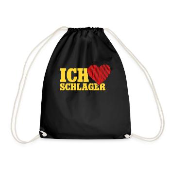 Ich liebe Schlager Schlagerparty - Turnbeutel - Schwarz - Vorne