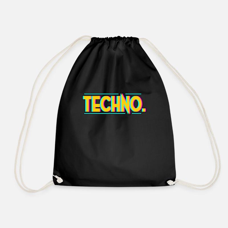 Techno - Turnbeutel - Schwarz