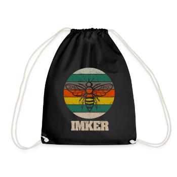 Hobbyimker Bienen Imker Retro - Turnbeutel - Schwarz - Vorne