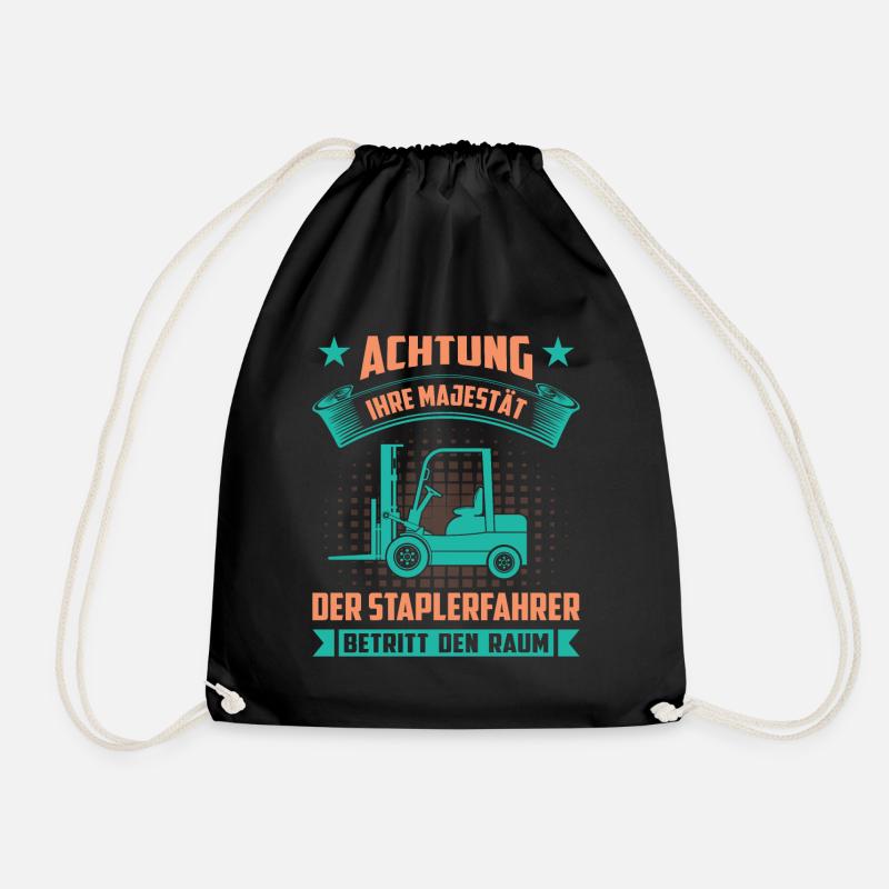 Lagerarbeiter Logistiker Stapler Staplerfahrer - Turnbeutel - Schwarz