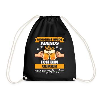 Morgens Müde Abends Blau Geiger - Turnbeutel - Schwarz - Vorne