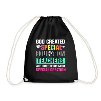 God created special education teachers - Turnbeutel - Schwarz - Vorne