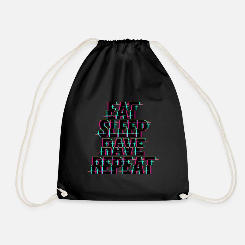 Eat Sleep Rave Repeat Techno - Turnbeutel - Schwarz