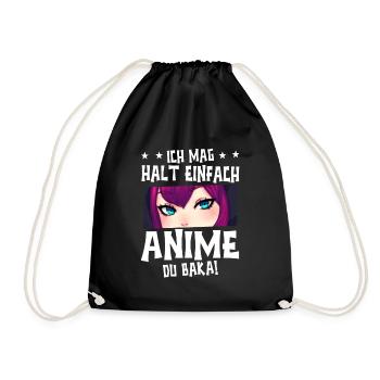 Anime Spruch Weeb Otaku - Turnbeutel - Schwarz - Vorne
