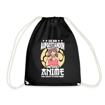 Anime Spruch Weeb Otaku - Turnbeutel - Schwarz - Vorne