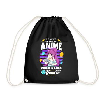Anime Saying Weeb Otaku - Drawstring Bag - black - Front