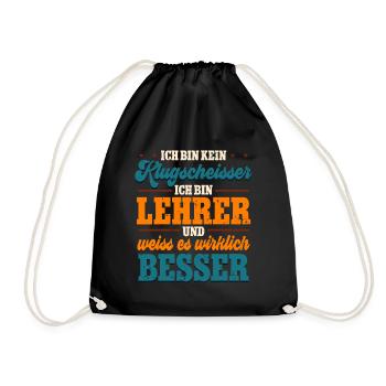 Lehrer Lehrerin Klassenlehrer - Turnbeutel - Schwarz - Vorne