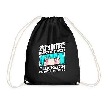 Anime Saying Weeb Otaku - Drawstring Bag - black - Front