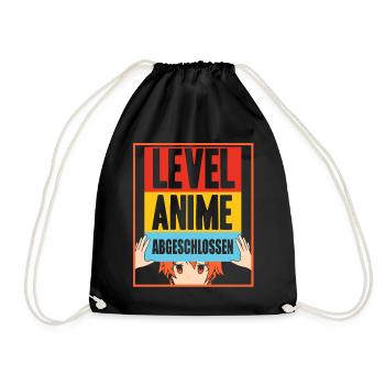 Level Anime Abgeschlossen - Turnbeutel - Schwarz - Vorne