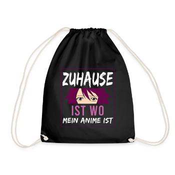 Zuhause ist wo mein Anime ist - Turnbeutel - Schwarz - Vorne