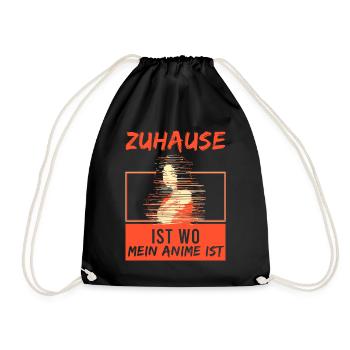 Zuhause ist wo mein Anime ist - Turnbeutel - Schwarz - Vorne