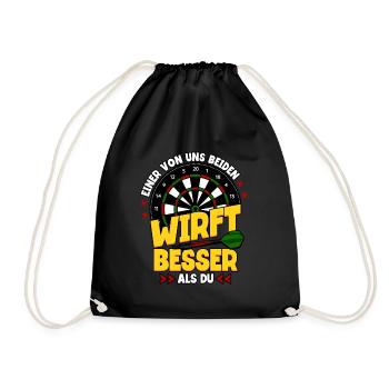 Darts Dartspieler - Turnbeutel - Schwarz - Vorne